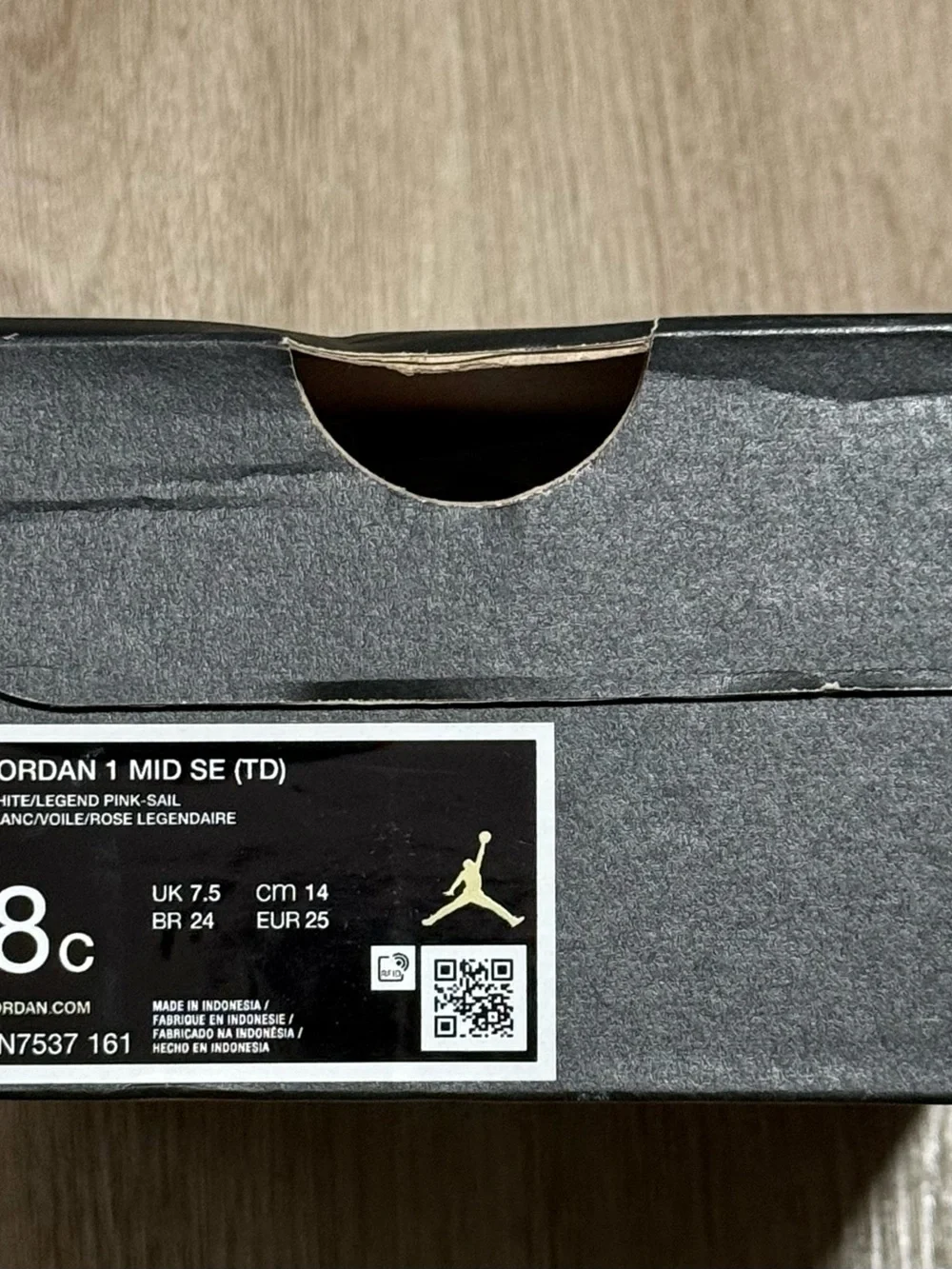 Nike Air Jordan 1 Mid SE TD Legend Pink White FN7537161 Toddler Baby Size 8C New